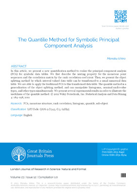 The Quantile Method for Symbolic Principal Component Analysis