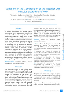 Variations in the Composition of the Rotador Cuff Muscles Literature Review