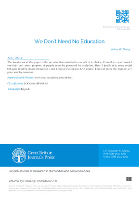 We Don’t Need No Education