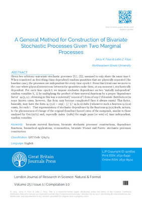 A General Method for Construction of Bivariate Stochastic Processes Given two Marginal Processes
