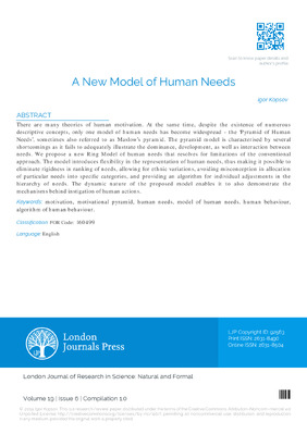 A New Model of Human Needs