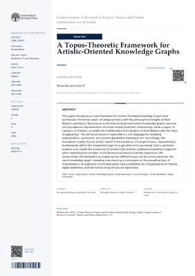 A Topos-Theoretic Framework for Artistic-Oriented Knowledge Graphs