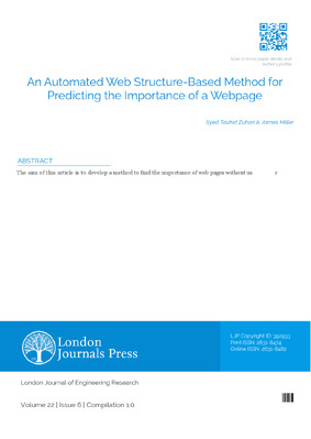 An Automated Web Structure-based Method for Predicting the Importance of a Webpage