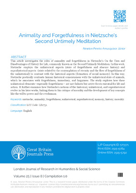 Animality and Forgetfulness in the Second Untimely Meditation