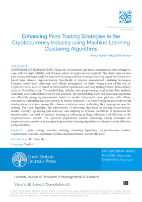 Enhancing Pairs Trading Strategies in the Cryptocurrency Industry using Machine Learning Clustering Algorithms