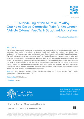 FEA Modelling of the Aluminium Alloy Graphene-based Composite Plate for the Launch Vehicle External Fuel Tank Structural Application