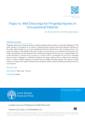 Flaps vs. Wet Dressings for Fingertip Injuries in Occupational Patients
