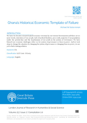 Ghana’s Historical Economic Template of Failure