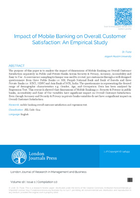 Impact of Mobile Banking on Overall Customer Satisfaction: An Empirical Study