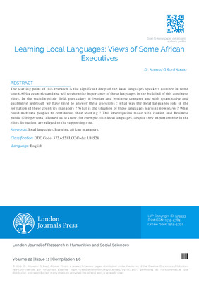 Learning local languages: Views of Some African Executives