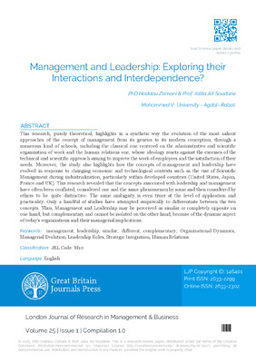 Management and Leadership Concepts: Which Interactions?