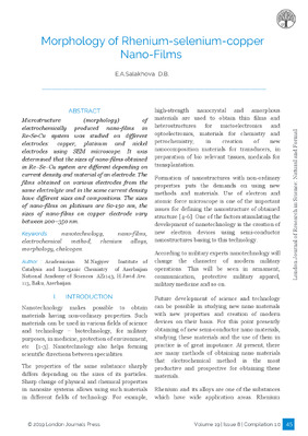 Morphology of rhenium-selenium-copper nano-films