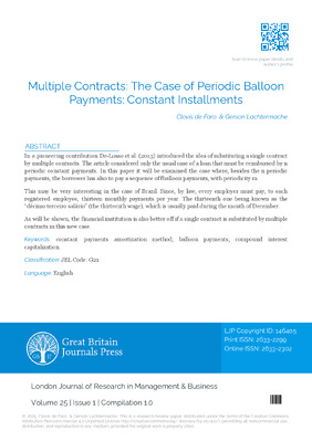 Multiple Contracts: The Case of Periodic Balloon Payments – Constant Installments