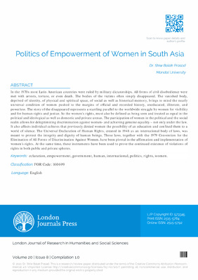 Politics of Empowerment of Women in South Asia