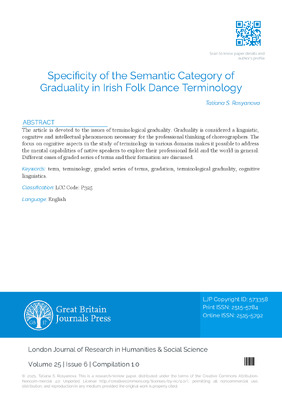 Specificity of the Semantic Category of Graduality in Irish Folk Dance Terminology