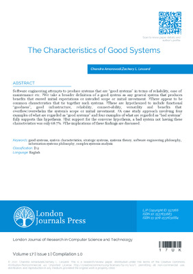 The Characteristics of Good Systems