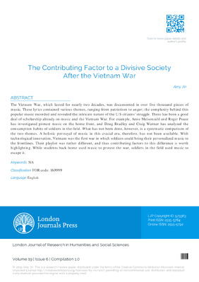 The Contributing Factor to a Divisive Society After the Vietnam War