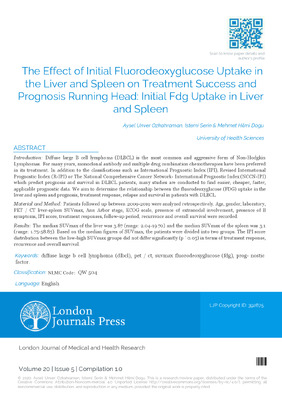 The Effect of Initial Fluorodeoxyglucose Uptake in the Liver and Spleen on Treatment Success and Prognosis