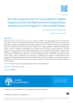 The Mis-Bereavement of Transnational Deaths: Exploring Grief and Bereavement Experiences among Latinx Immigrants in the United States