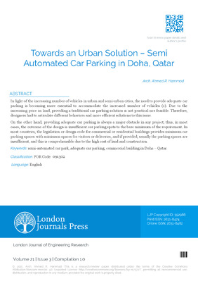 Towards an Urban Solution – Semi Automated Car Parking in Doha, Qatar